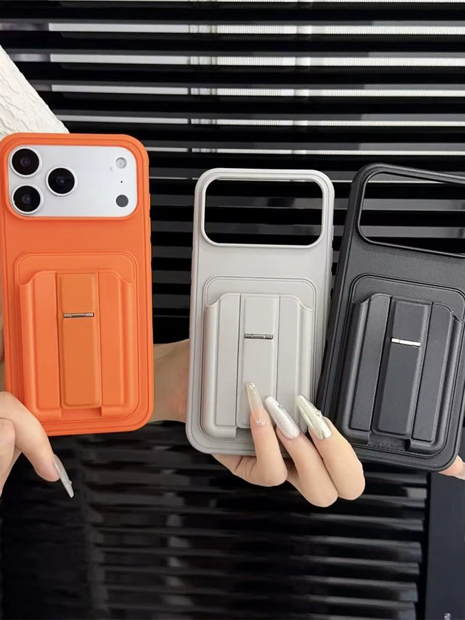 Luxus Leder-Geldbörse mit Kartenhalter und Handyhülle für iPhone 13 bis iPhone 17 Pro Max Plus in Blau oder Orange - Bild 6