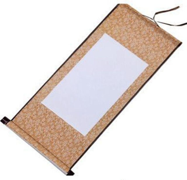 Binchi Outdoor Product Leere hängende chinesische Schriftrolle aus Xuan-Papier und Holz in Beige, B/H: 30 x 80 cm - Bild 1
