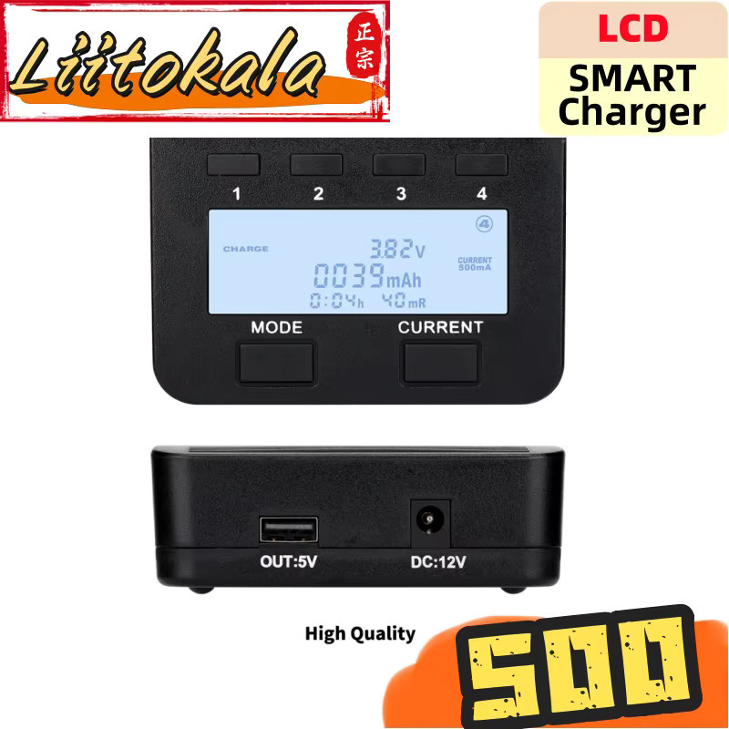 LiitoKala Lii-500 LCD-Smart-Ladegerät für AA AAA 18650 26650 16340 14500 10440 18500 in Schwarz - Bild 3