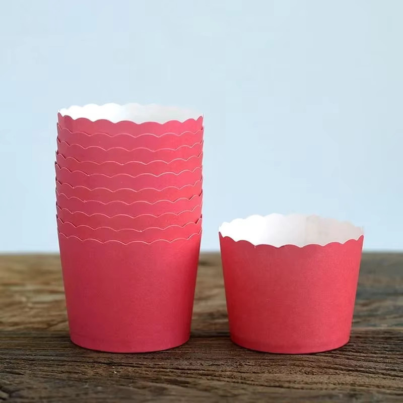 50 Stück Casame Back-Cupcake-Förmchen aus Papier in Mehrfarbig (Pink, Rot) für Kuchen und Süßigkeiten - Bild 2