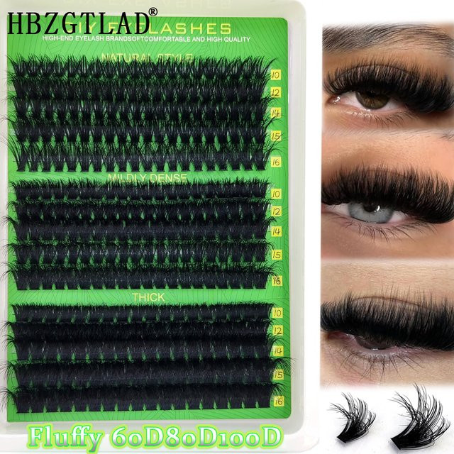 AMSDCN Künstliche Wimpern Wispy Einzelwimpern-Extensions, Unisex - Bild 1