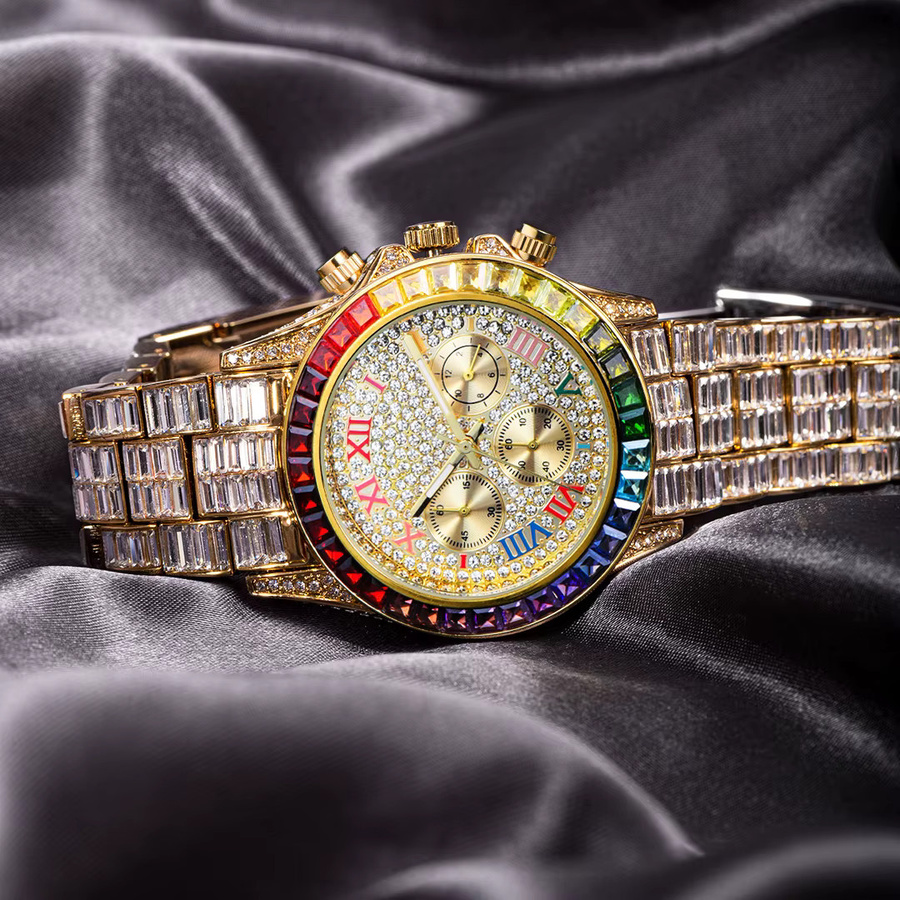 UNIGUET Chronograph, Quarz, Edelstahl, Gold, Diamant, Herren - Bild 4