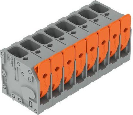 WAGO Leiterplattenklemme 2606-3108/020-000, 24 Stück, Grau und Orange - Bild 1