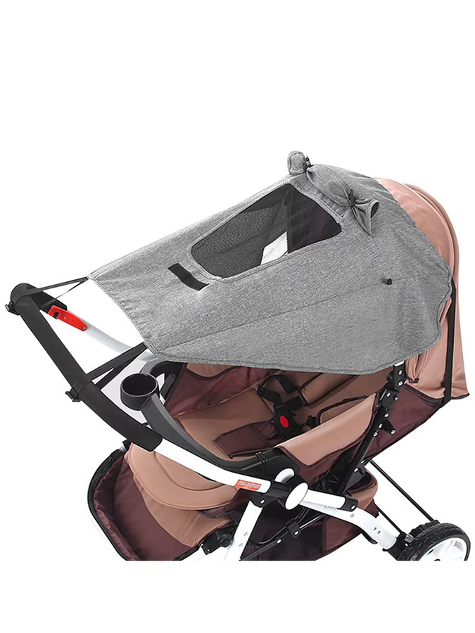 vvocci UV-Schutz Sonnenschutz Baldachin-Abdeckung für Kinderwagen und Autositze in Grau - Bild 5
