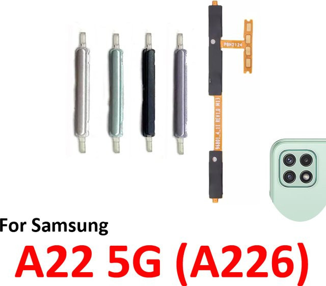 Samsung Galaxy A22 5G A226 Lautstärketasten und Ein/Aus-Schalter Flexkabel Reparaturset in Schwarz - Bild 1