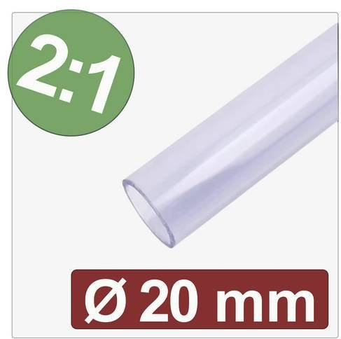 Quadrios Schrumpfschlauch ohne Kleber Transparent 20mm Durchmesser Schrumpfrate 2:1 Meterware - Bild 1