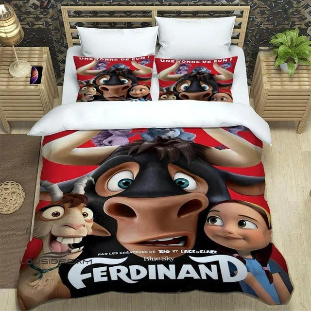 Bettwäscheset Ferdinand Cartoon 3D-Druck von Binchi Outdoor Product, Multicolor, Material: Mikrofaser, B/H: 180 x 210 cm - Bild 1