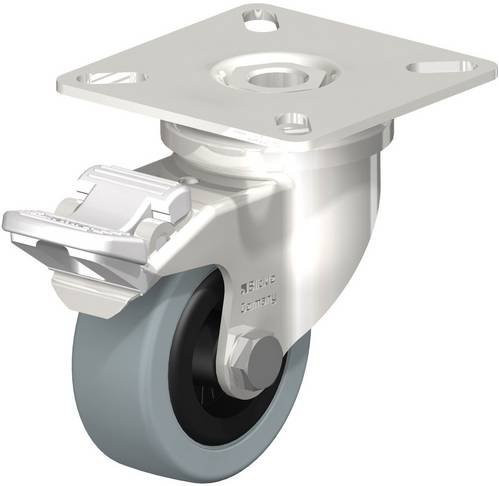 Blickle Lenkrolle LPXA-VPA 50G-FI mit Feststeller, Rad-Durchmesser: 50 mm, Tragfähigkeit: 40 kg, Edelstahl, grau/schwarz - Bild 1
