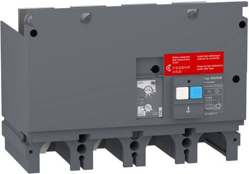 Schneider Electric LV532465 VigiPacT Fehlerstromschutz-Zusatzmodul für EasyPact CVS 400/630, 4-polig, Grau, 30mA bis 10A, 200VAC bis 440VAC - Bild 1