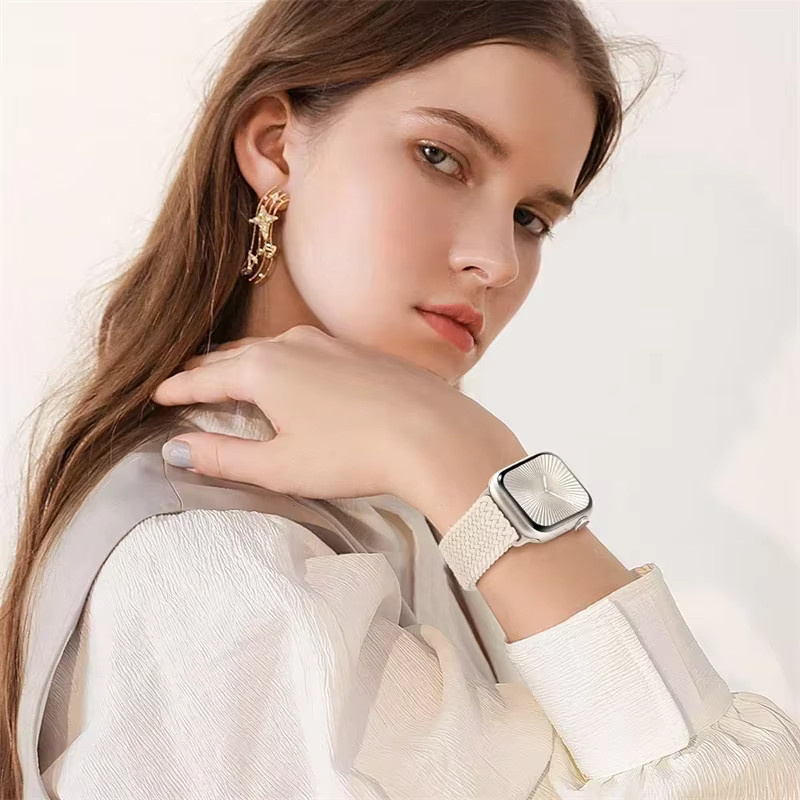 Geflochtenes Armband für Apple Watch, Textil, Weiß, Unisex - Bild 3