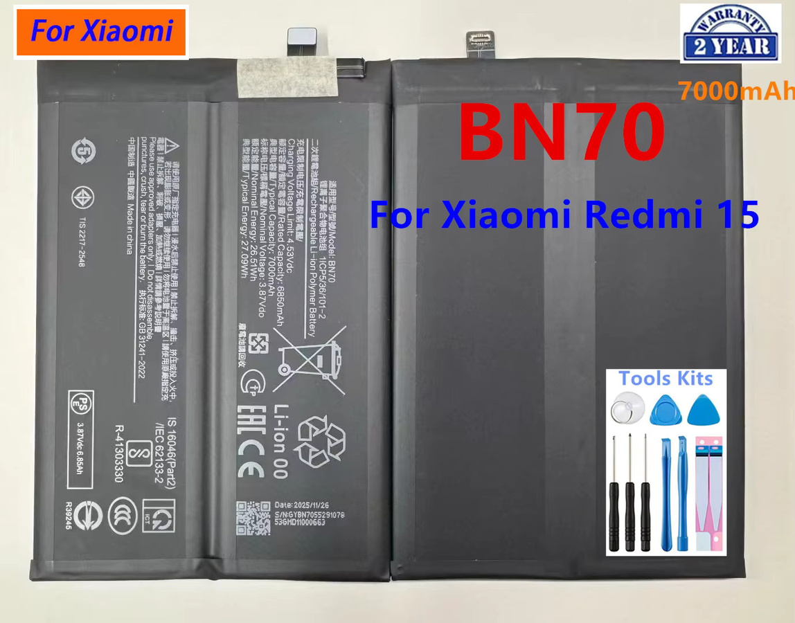 Xiaomi Akku in Schwarz für Redmi Note 7 6 5A 9 9S 10 Pro 9A 9C 8 8A 5 Plus 6 6A 7 14C 15 15C - Bild 3