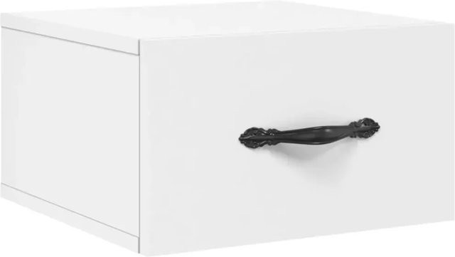 vidaXL Wand-Nachttisch in Weiß mit Schubladen, modern und matt, B/T/H: 35 x 35 x 20 cm - Bild 1
