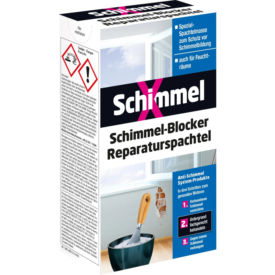SchimmelX Schimmel-Blocker Reparaturspachtel aus Gips in Weiß, 1 kg - Bild 2