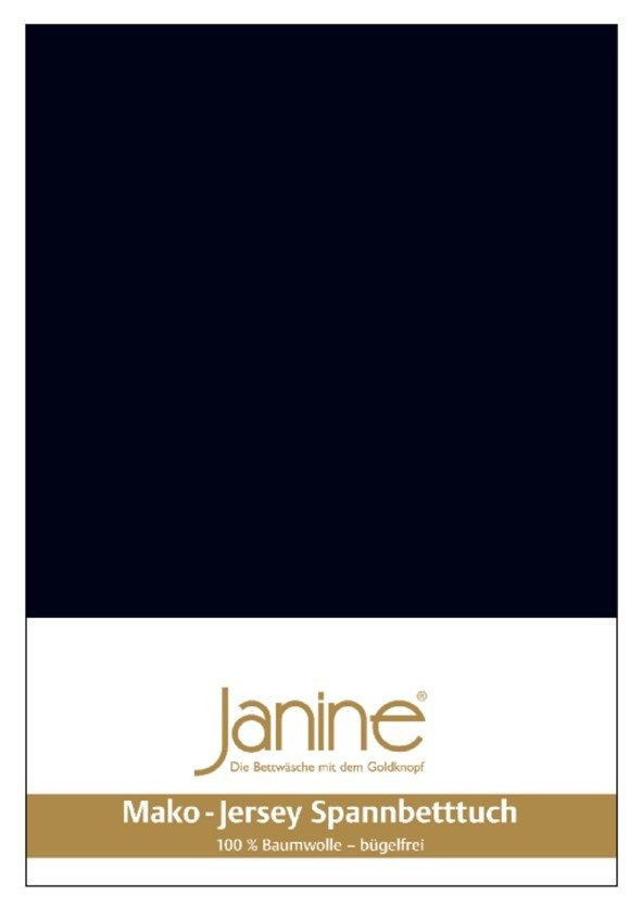 Janine Spannbetttuch aus Mako-Jersey aus 100% Baumwolle, Schwarz, Breite: 90-100 cm, Länge: 190-200 cm - Bild 1