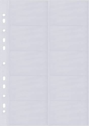 Sigel Visitenkartenhülle VZ351 Visitenkartenmappe transparent DIN A4 für bis zu 200 Karten, 10 Stück - Bild 1
