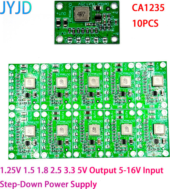 10er Set Einstellbares Power-Buck-Modul Step-Down-Spannungsregler mit 5-16V Eingang und einstellbarem Ausgang 1,25V bis 5V in Grün - Bild 1