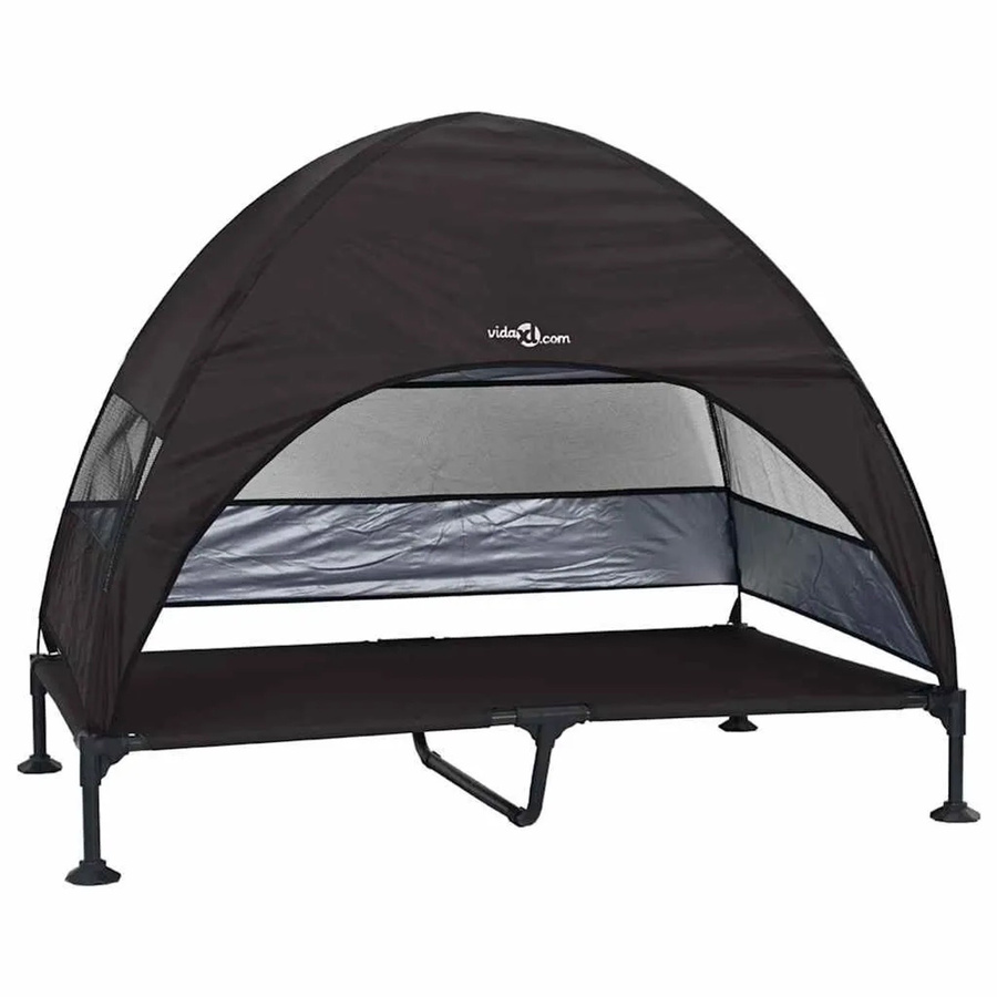 vidaXL Hochgelegtes Hundebett Schwarz B/T/H: 127 x 81 x 108 cm - Bild 2