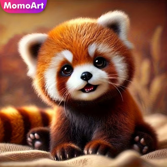 Momoart DIY Diamantmosaik Waschbär Tier Malerei aus Acryl, B/B/H: 20 x 20 x 20 cm - Bild 1