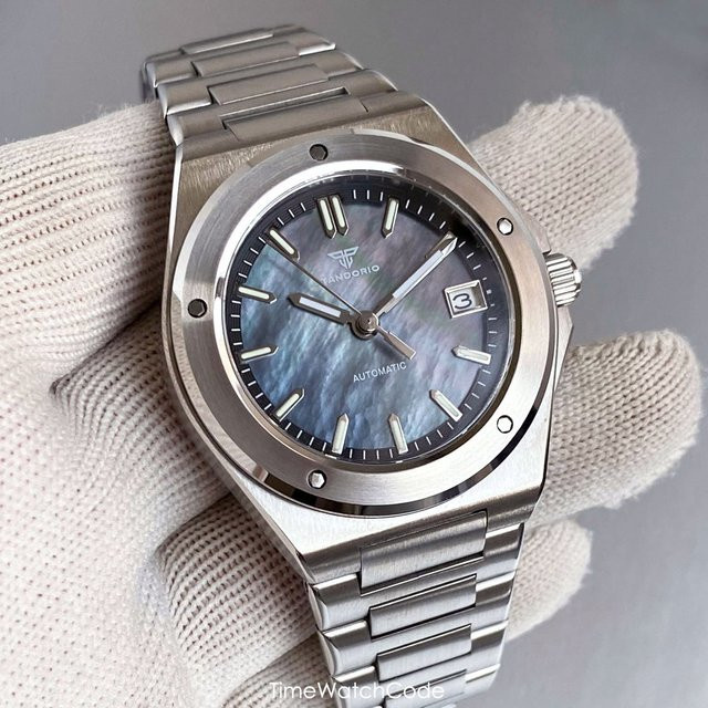 Tandorio Automatikuhr, Edelstahl, Silber, Saphirglas, 40 mm, Herren - Bild 1