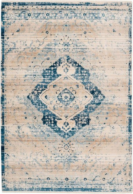 Arte Espina Kurzflorteppich Baroque in Creme und Blau B/H/L: 150 x 0,5 x 80 cm - Bild 1
