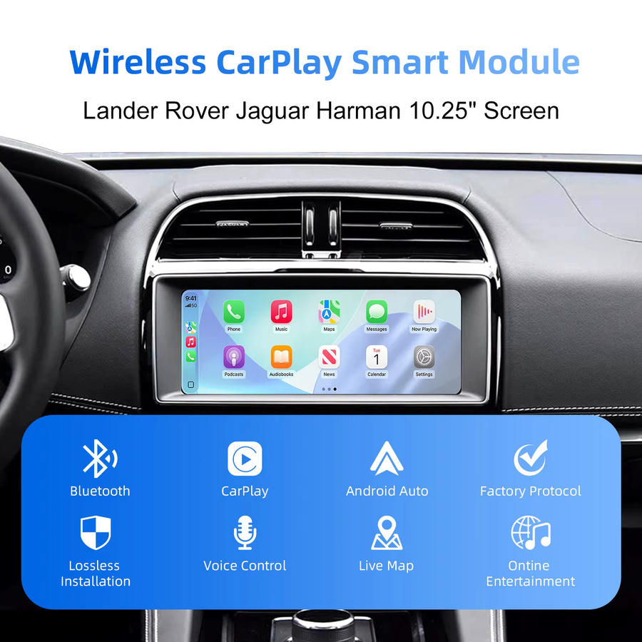 ANYFAR Drahtloses CarPlay und Android Auto Retrofit Kit für Jaguar XE XF F-Type 2016–19 mit 8 Zoll oder 10,25 Zoll Bildschirm unter Beibehaltung der OEM-Steuerung - Bild 2