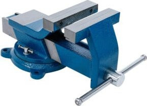 BGS Stahl-Schraubstock aus geschmiedetem Stahl mit 150 mm Spannbacken in Blau - Bild 1