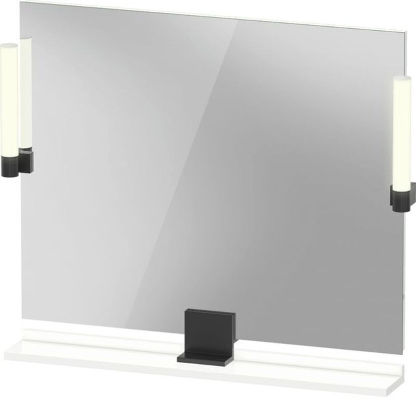 Duravit Sivida Spiegel mit LED-Beleuchtung und Ablage in Diamantschwarz Matt, B/H/T: 85 x 65 x 3,6 cm - Bild 1