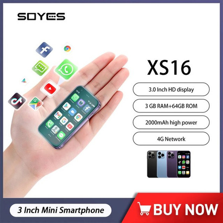 SOYES XS16 Mini Smartphone mit Android 10, 4G LTE, 64GB Speicher, 3GB RAM, 3 Zoll Display, Purple
