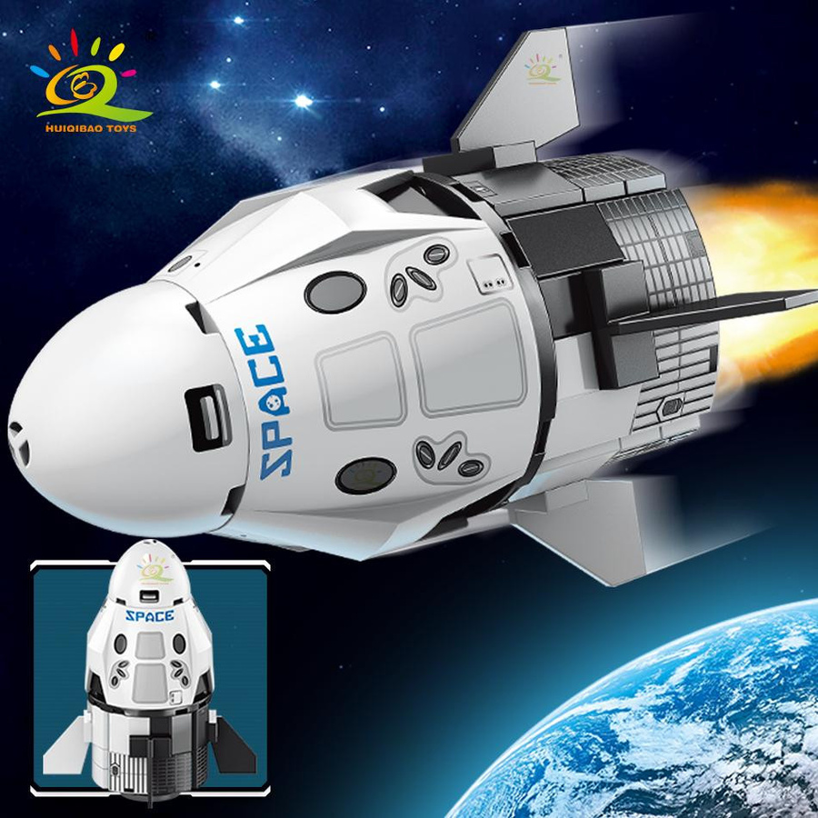 Wucifang Bags Mini-Luftfahrt-Bemannte Raketen-Modellbausteine Weltraumstation, Konstruktionsspielzeug, ab 3 Jahren - Bild 2
