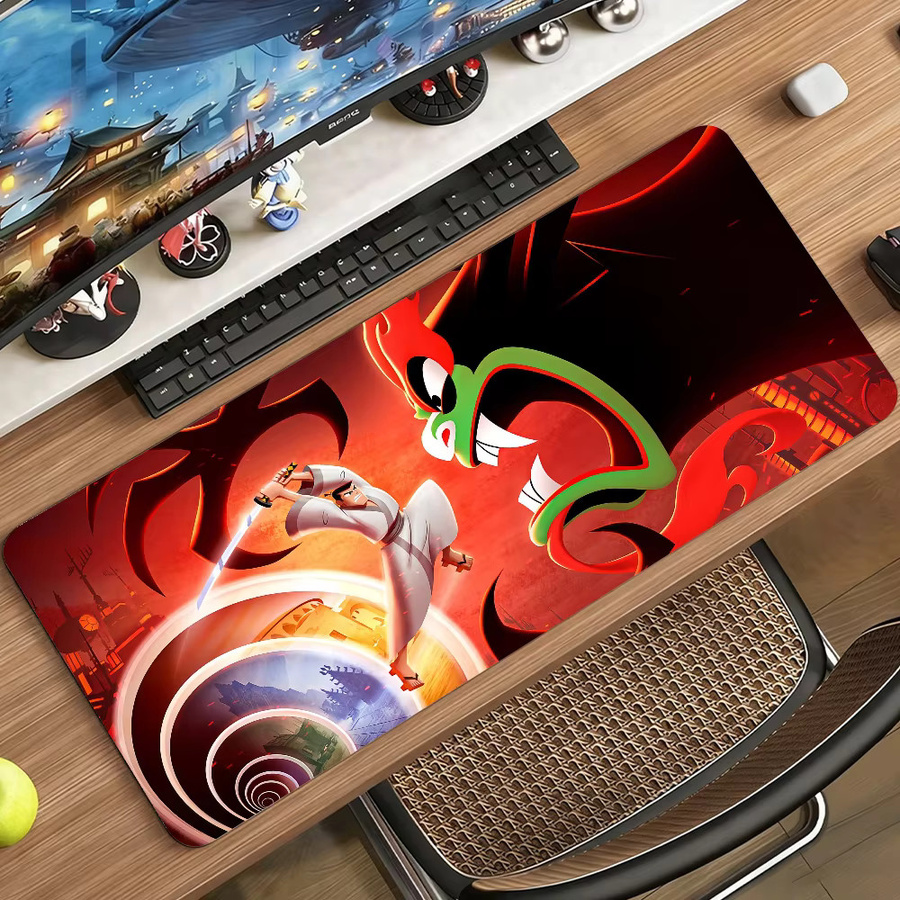 Cartoon S-Samurai J-Jack-S Mauspad in Multicolour, rutschfeste Gamer-Computermatte für Schreibtisch und Laptop - Bild 5