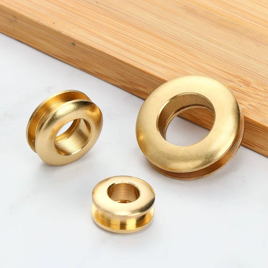Massive Messing-Ösen mit Schraubverschluss und Unterlegscheibe in Gold für Lederhandwerk und DIY-Dekoration - Bild 2
