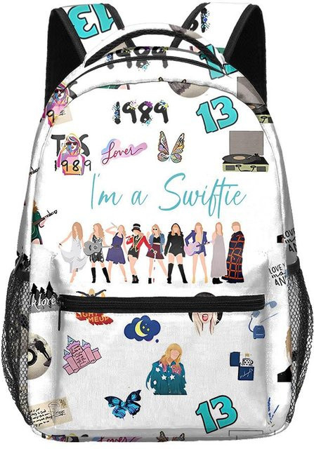 3-teiliges Schulrucksack-Set für Schüler in Weiß aus Oxford-Stoff mit Federmäppchen und Schultergurt - Bild 1
