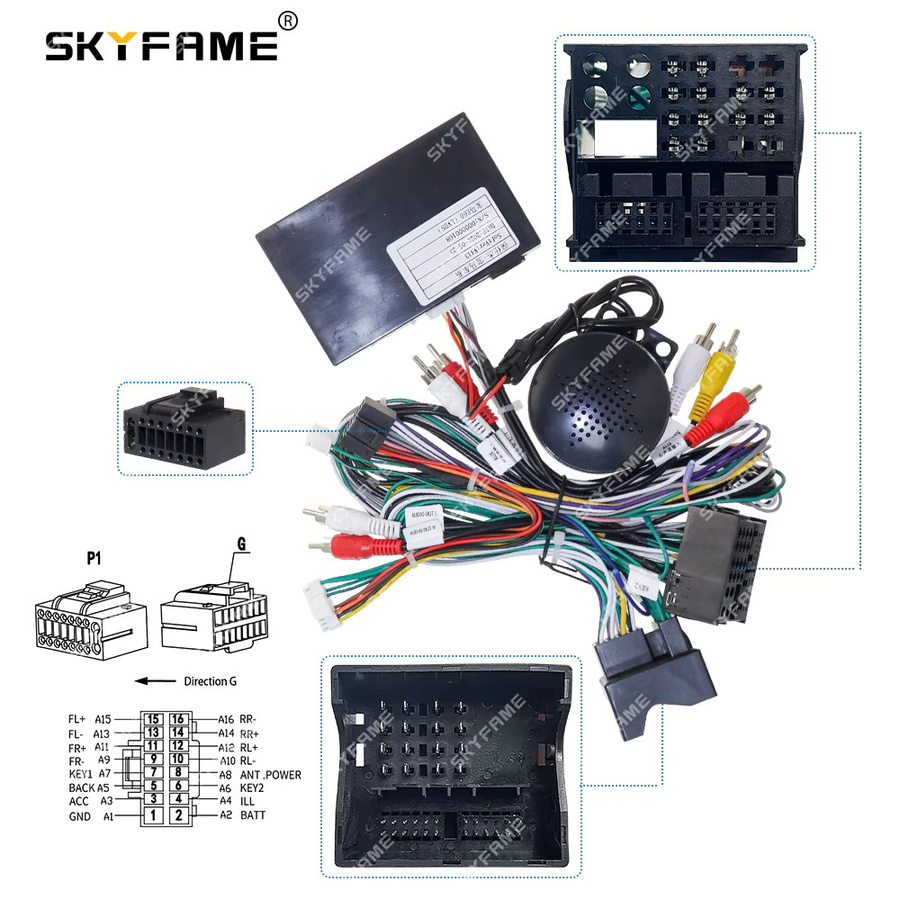 SKYFAME Auto 16pin Kabelbaum Adapter mit Canbus Box Decoder für Android Radio BMW E60 3er 5er Serie E61 E63 E90 E91 E92 - Bild 3