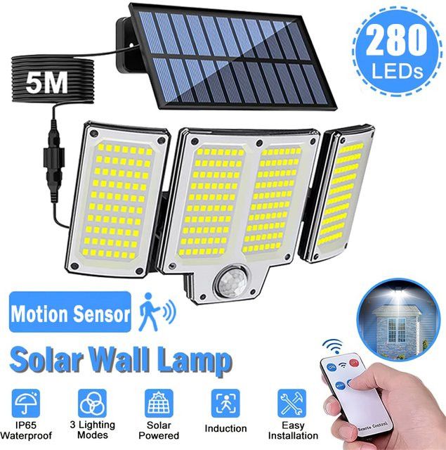 BALDR LED Solar-Flutlicht mit Bewegungsmelder und integrierter LED für den Außenbereich - Bild 1
