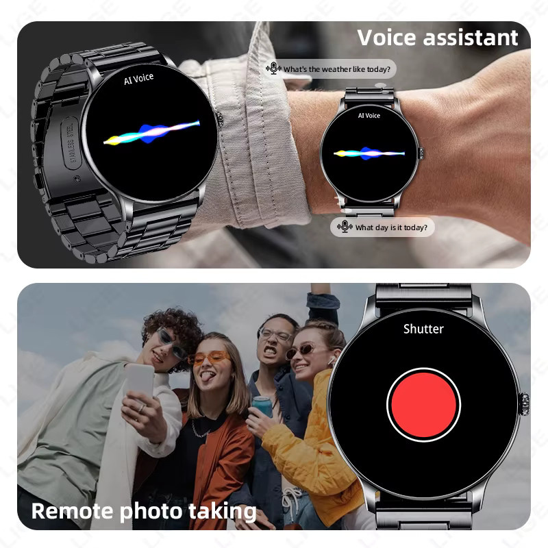 LIGE Smartwatch, Edelstahl, Schwarz, Herren - Bild 4