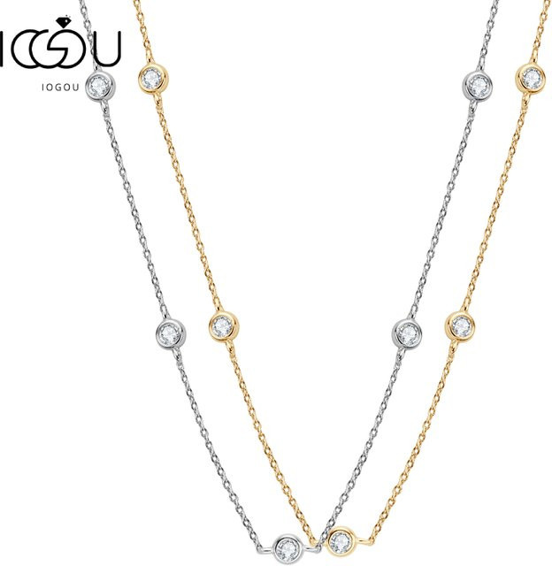 IOGOU Halskette 925 Silber, Moissanit, Damen - Bild 1