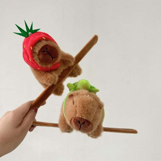Yiran toy Capybara Tier Klatsch Schnapp Wickel Armband, Plüsch Stofftier, Braun - Bild 1