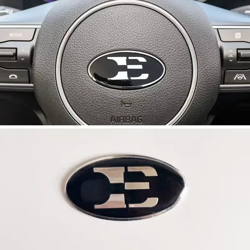 3D Aluminium Lenkrad Emblem Aufkleber für KIA in Rot und Schwarz für K2 K3 K5 KX5 GT Forte Rio Optima Sorento - Bild 3