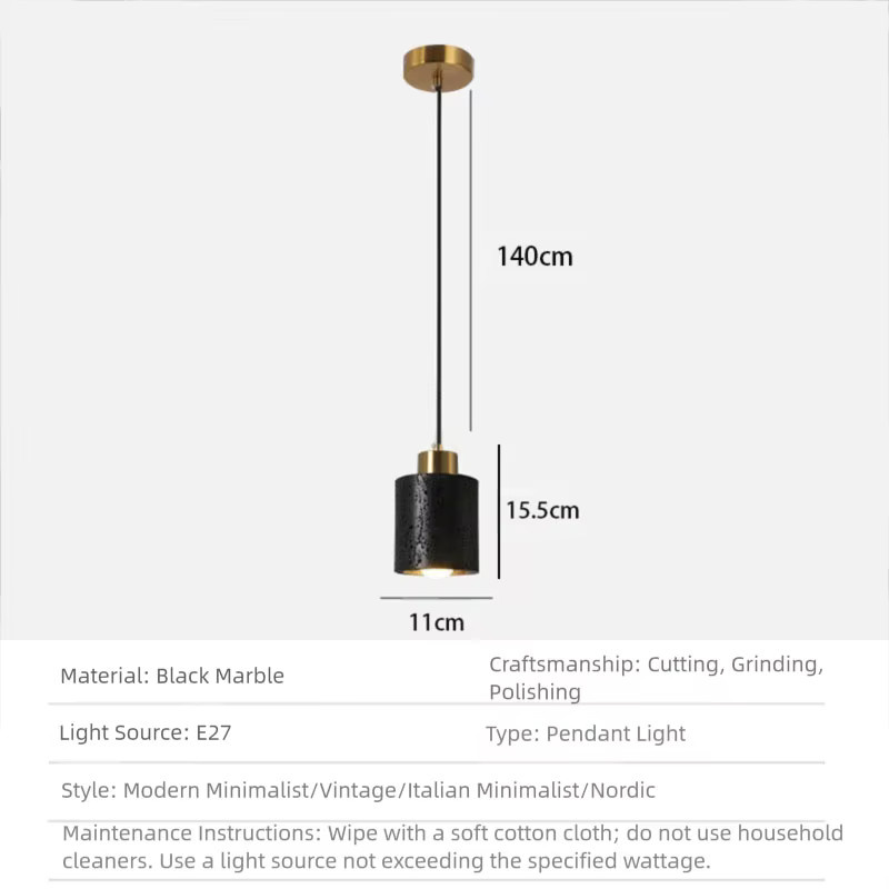 Minimalistische Wabi-Sabi Pendelleuchte Ceropegia aus Stein und Metall in Schwarz und Gold/Messing für Schlafzimmer und Bar - Bild 2