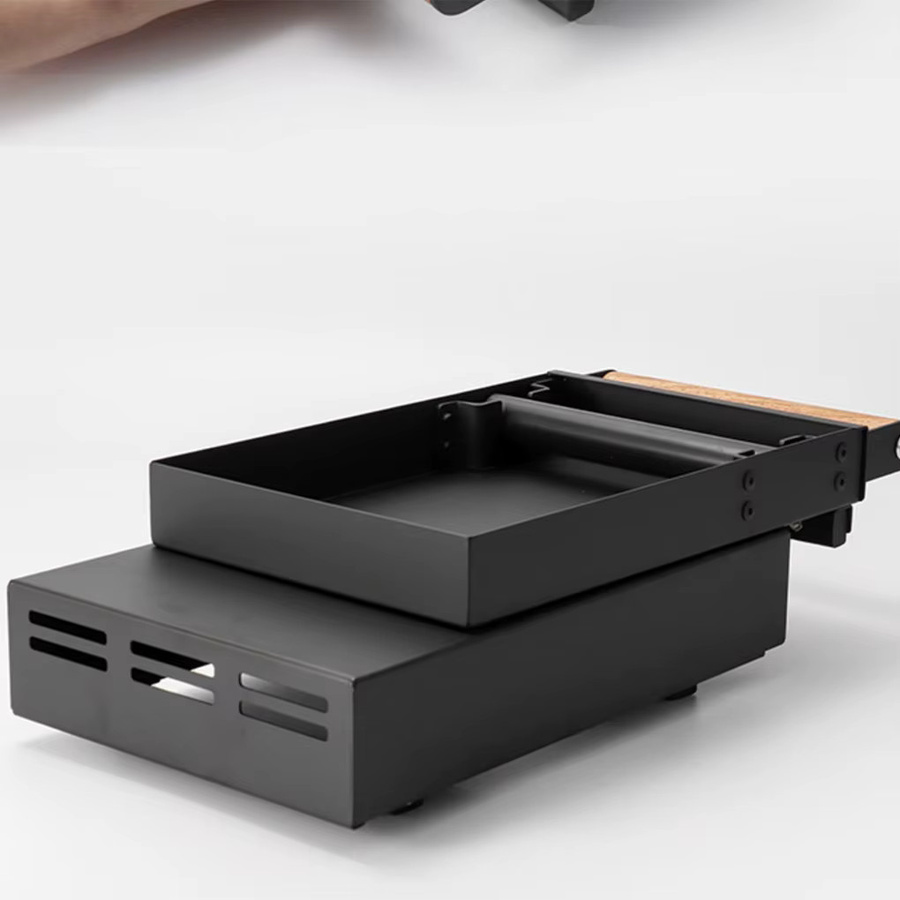 FenKicyen Kaffeesatz-Box mit Massivholzgriff in Schwarz, rechteckige Klopfbox für Kaffeemaschinen mit verdicktem Boden - Bild 4