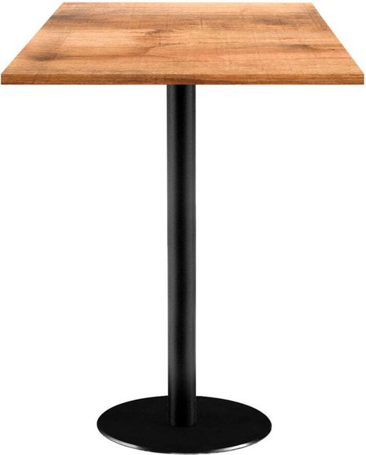 RestooTab Stehtisch Rome quadratisch in Eiche braun mit schwarzem Gestell, B/T/H: 60 x 60 x 113 cm - Bild 1
