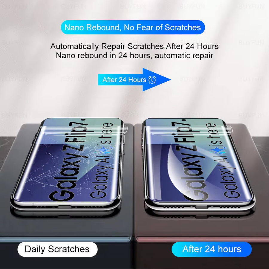 Samsung Galaxy Z Flip7 Hydrogel Displayschutzfolie, 2 Stück, Transparent - Bild 5