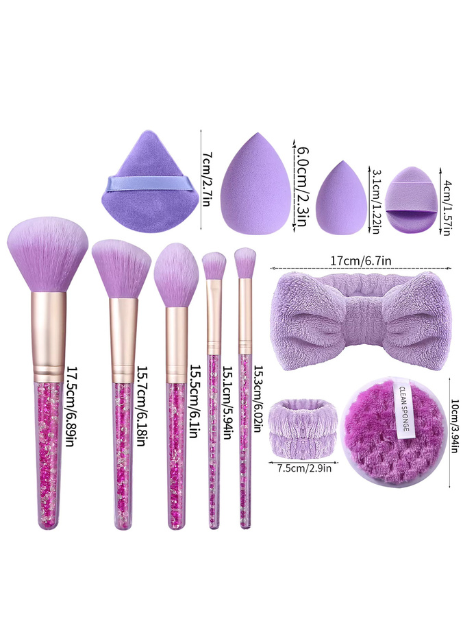 KOSSHOW Make-up-Pinsel-Set mit Schwamm und Reinigungsset, 30 Stück, Purple Series - Bild 3