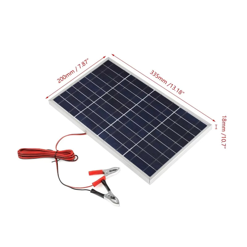 Tragbares Solar Ladegerät Set 18V 20W mit Controller und Krokodilklemmen für Outdoor und Haushalt - Bild 2