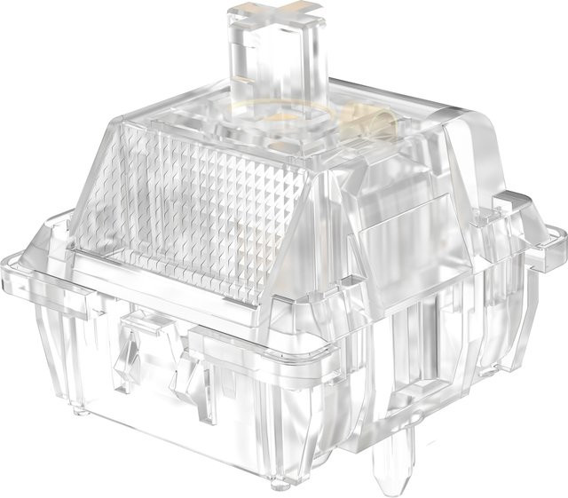 DUROCK Ice King Linear Switches, 62g Progressive Spring, RGB-kompatibel, 5-Pin, Transparent - Bild 1