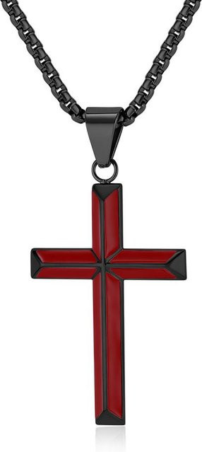 YIRAN Jewelry Halskette Edelstahl, Schwarz, Herren - Bild 1