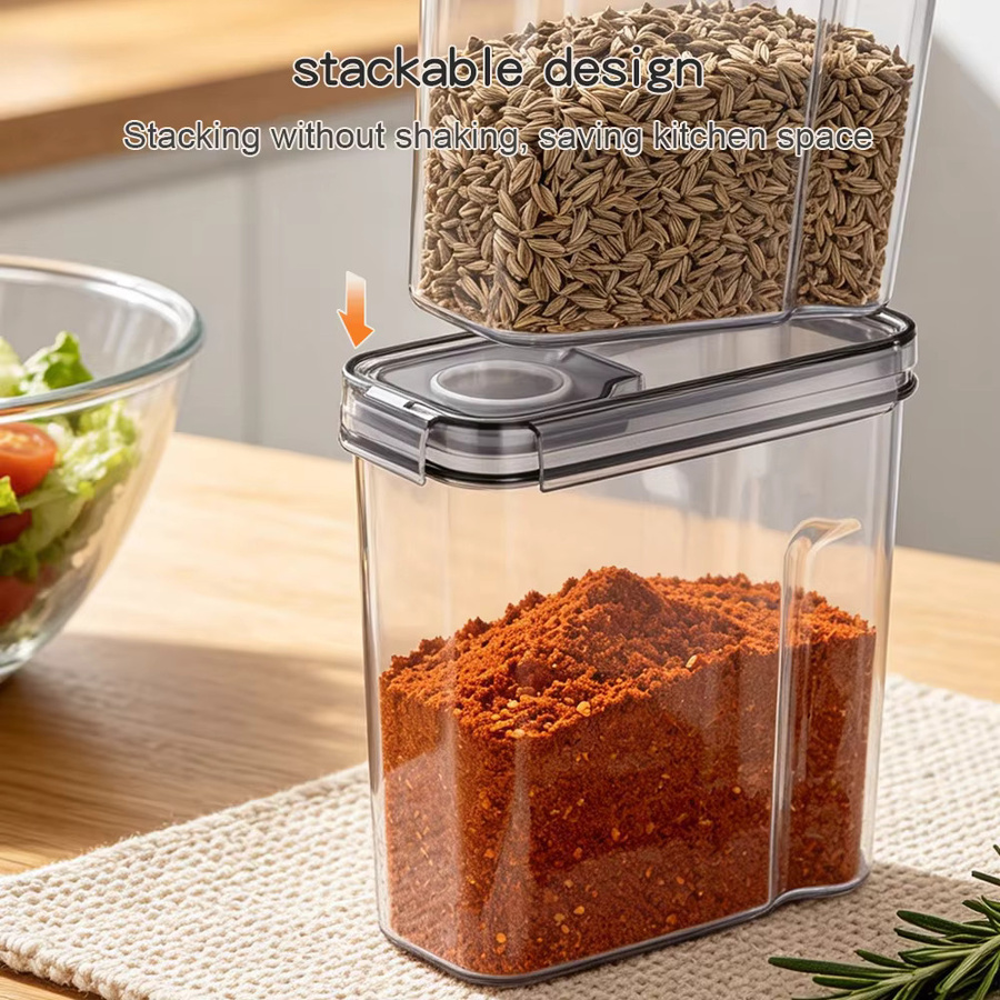 LONENESSL Luftdichtes Aufbewahrungsbehälter-Set aus Kunststoff, 3/6/9-teilig, Transparent/Weiß, 4 l Füllmenge pro Behälter - Bild 4
