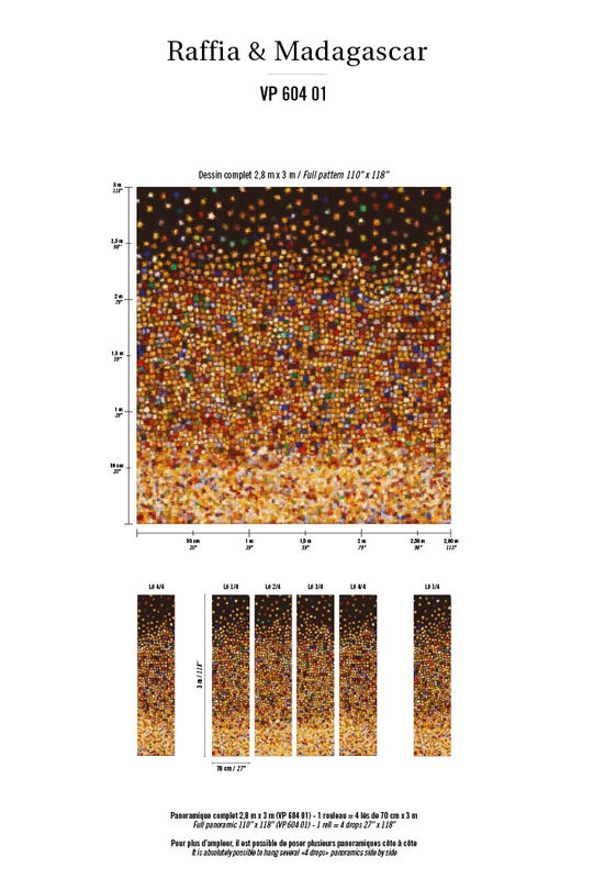 Elitis Mural A big Splash VP 604 01 Tapete aus Vinyl in Multicolour mit Orange und Gold - Bild 3