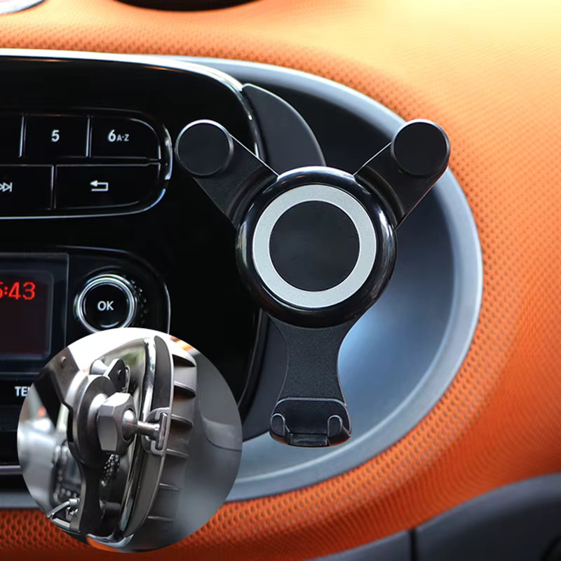 Handyhalterung mit Autoladegerät und Navigationshalterung für Smart Fortwo und Forfour in Schwarz - Bild 3