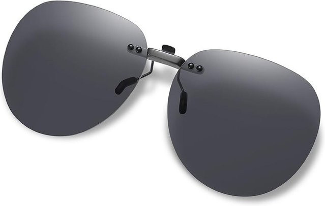 Toad Polarisierte Clip-Sonnenbrille, Metall, randlos, round, gray, Herren - Bild 1